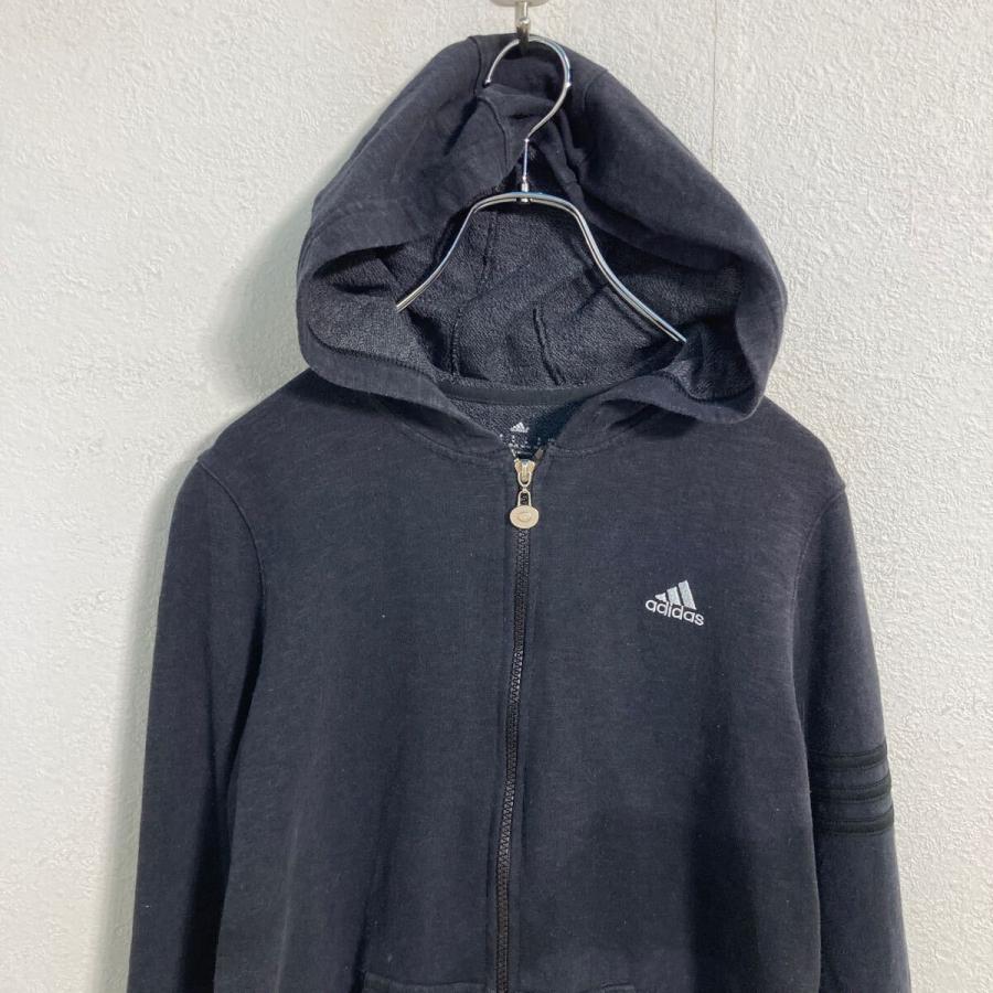 adidas ロゴスウェット パーカー アディダス キッズ M ブラック ジップ