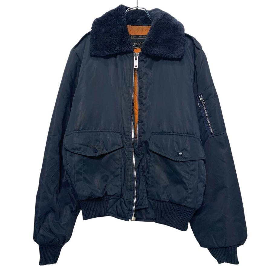 JCPenney ワークジャケット ジェーシーペニー M ネイビー ジップアップ 