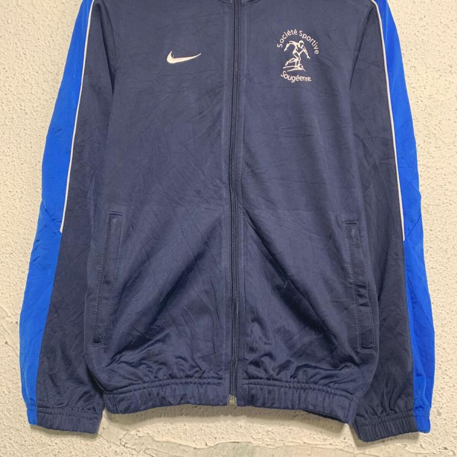 NIKE ロゴジャージ ナイキ L ブラック ブルー ジップアップ ポケット
