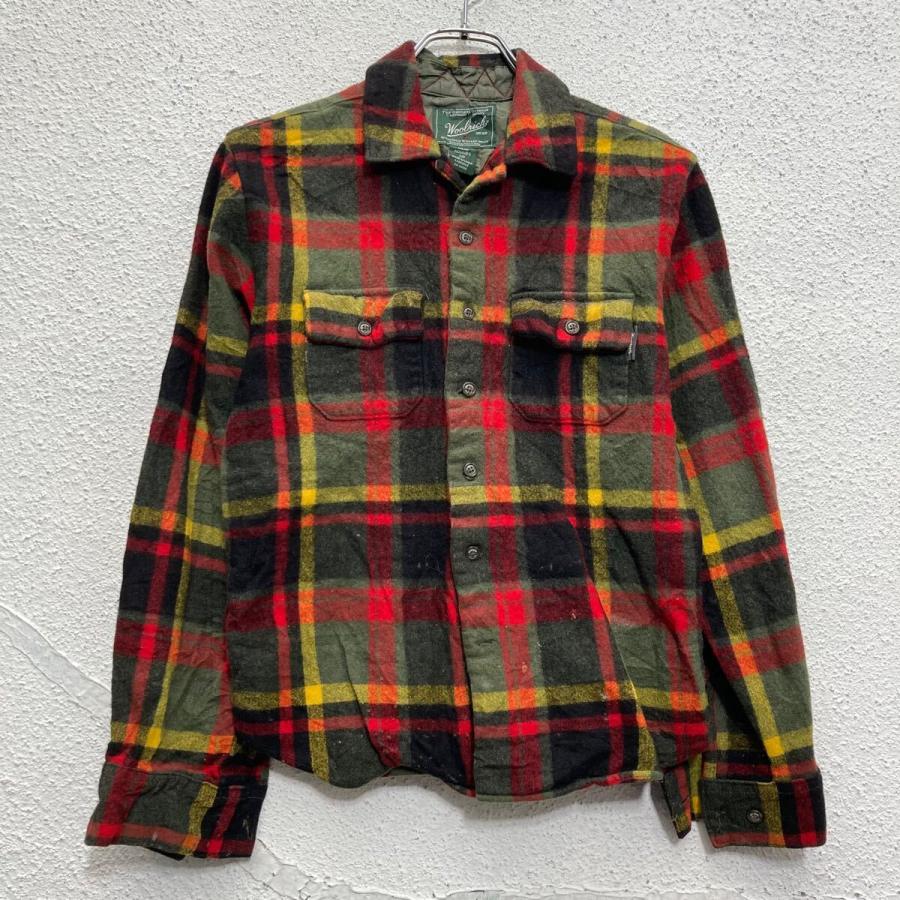 WOOLRICH 長袖 チェックシャツ S ウールリッチ レッド グレー マルチ