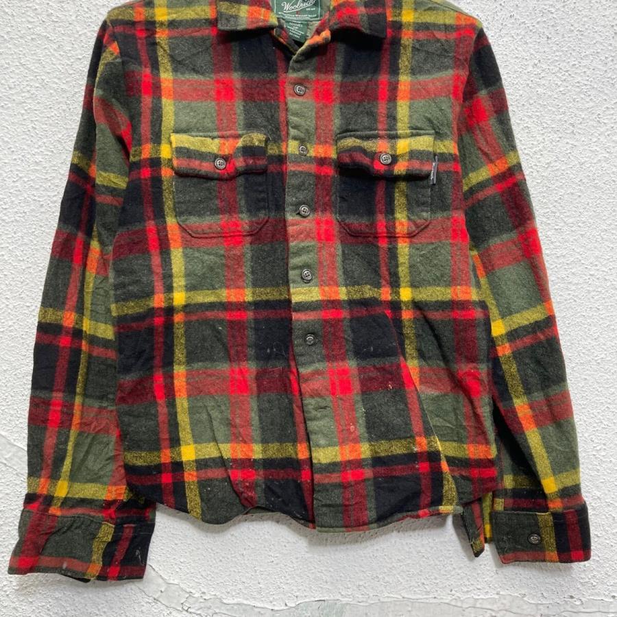 WOOLRICH 長袖 チェックシャツ S ウールリッチ レッド グレー マルチ