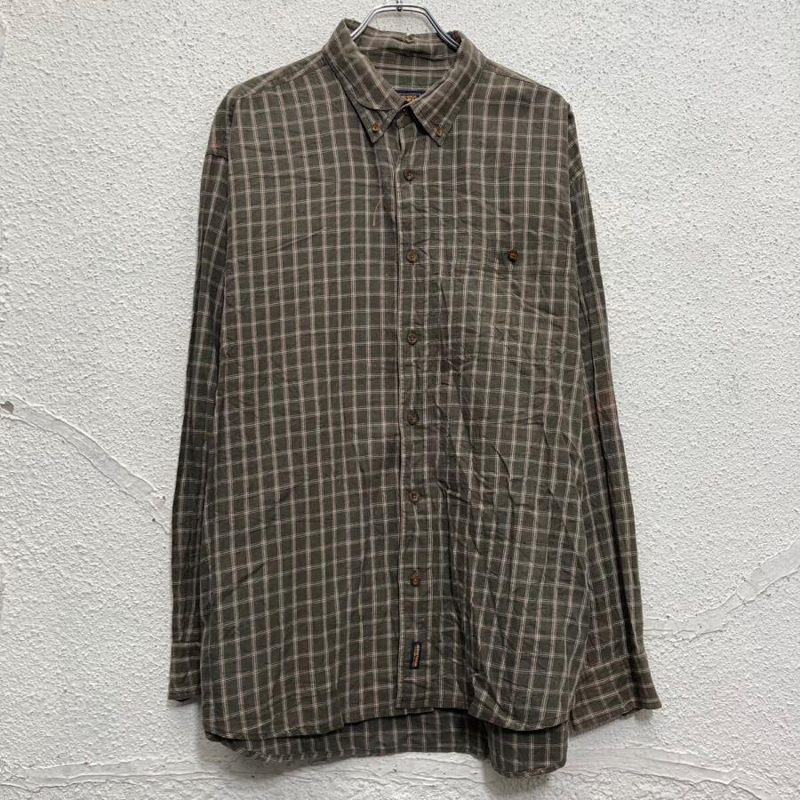 WOOLRICH 長袖 チェックシャツ XL~ グレー ビッグサイズ ボタン ウール