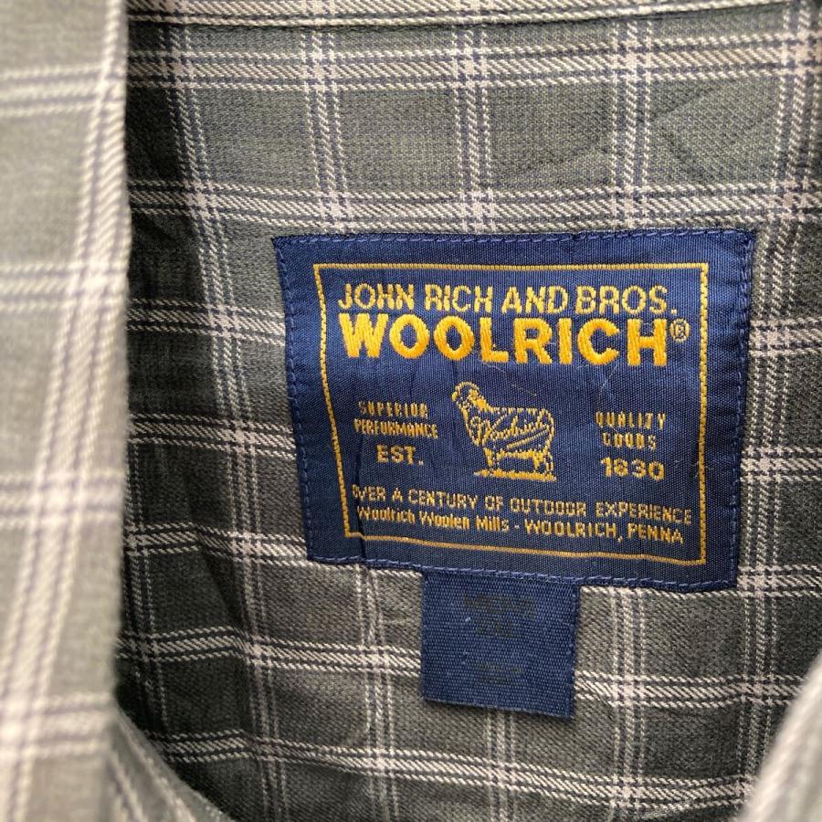 WOOLRICH 長袖 チェックシャツ XL~ グレー ビッグサイズ ボタン ウール