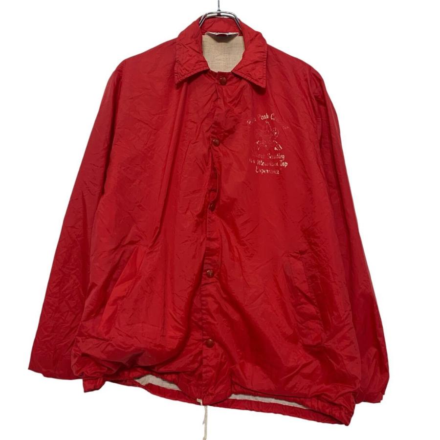 コーチジャケット M レッド スナップボタン アメリカ製 ポケット付き