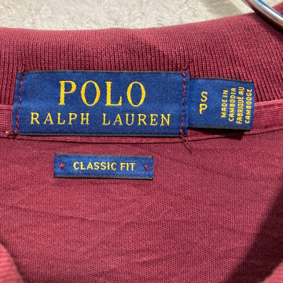 POLO RALPHLAUREN 長袖 ポロシャツ S バーガンディ ポロラルフローレン