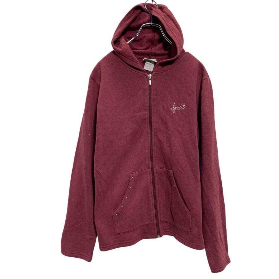 Lee sport ロゴスウェット パーカー リー レディース M ボルドー