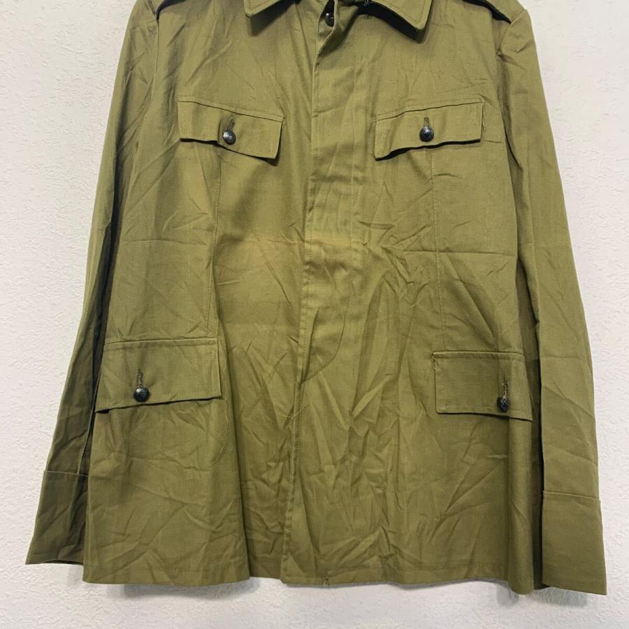 ジャケット L 程 カーキ系 ボタン エポレット ポケット付き ミリタリー