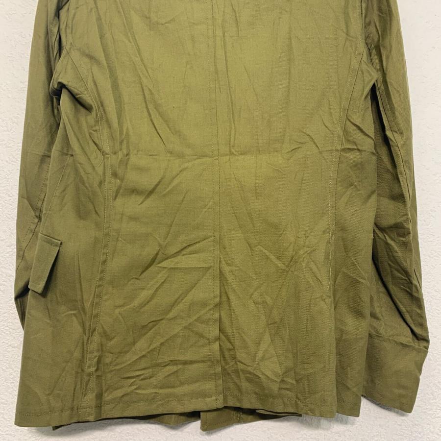 ジャケット L 程 カーキ系 ボタン エポレット ポケット付き ミリタリー