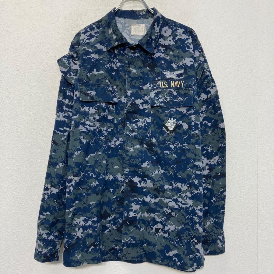 U.S Navy ミリタリージャケット L~ ブルー カモフラージュ デジタル
