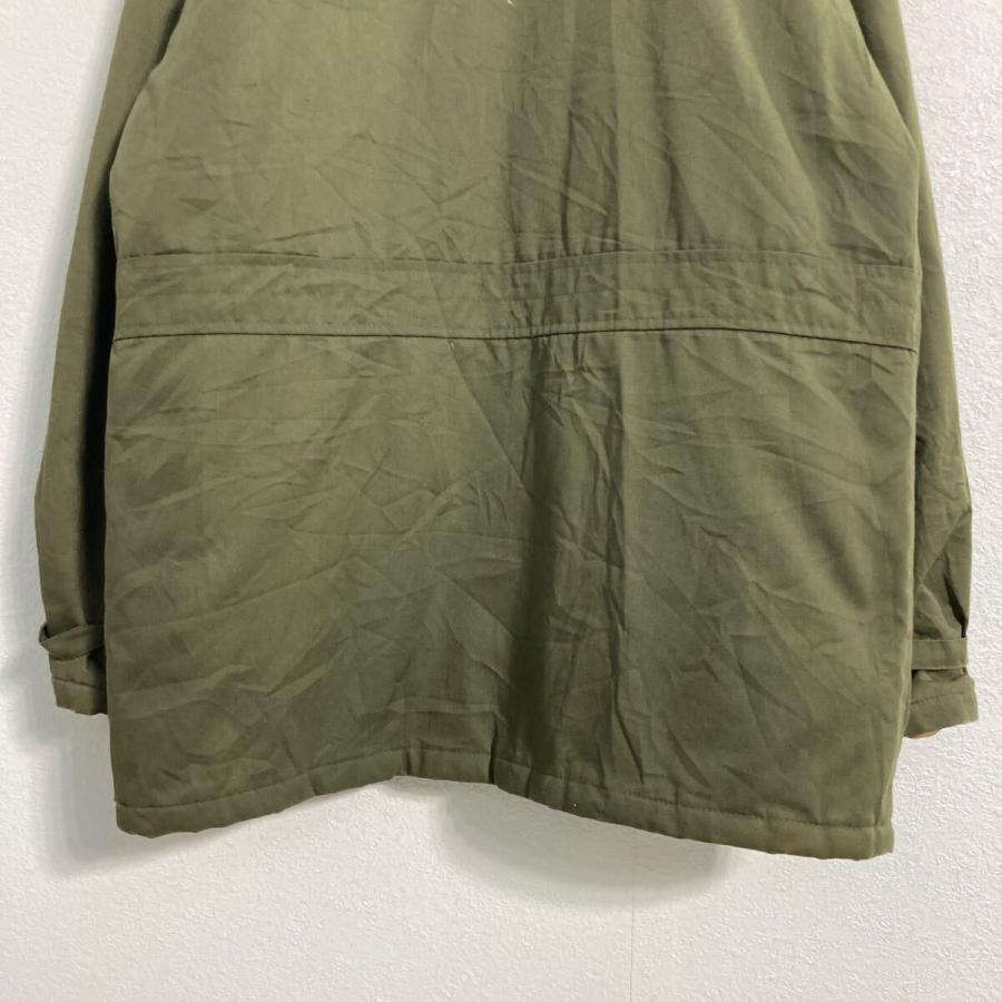 古着　短丈　メルトンボンバージャケット　カーキオリーブ　ニット切替　　ウールL. 古着 短丈 メルトンボンバージャケット カーキオリーブ ニット切替