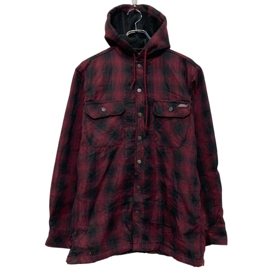 Dickies ワークジャケット S レッド チェック ディッキーズ スナップ