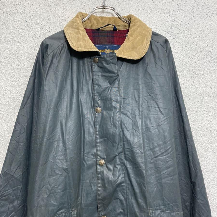 HENRI LLOYD ナイロンジャケット L グレー 撥水 襟コーデュロイ 裏地