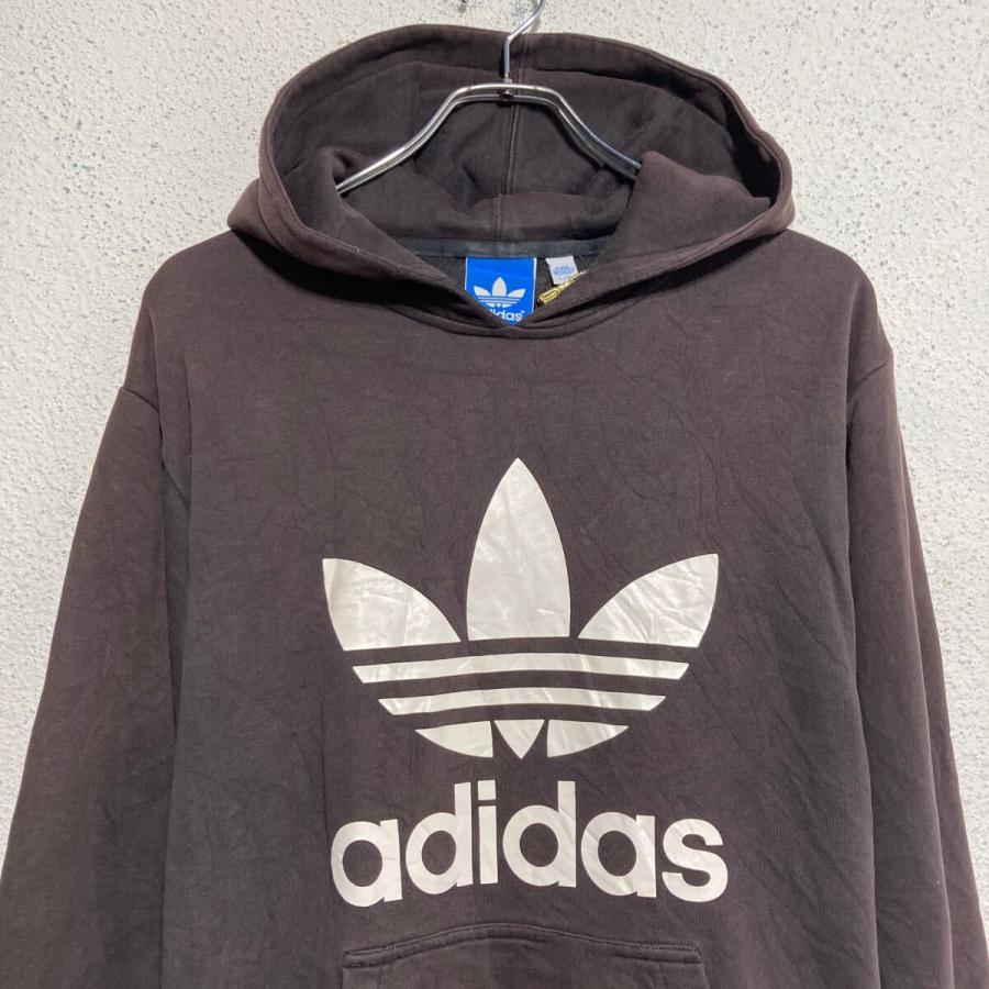 adidas ロゴスウェット パーカー アディダス L ブラック プルオーバー