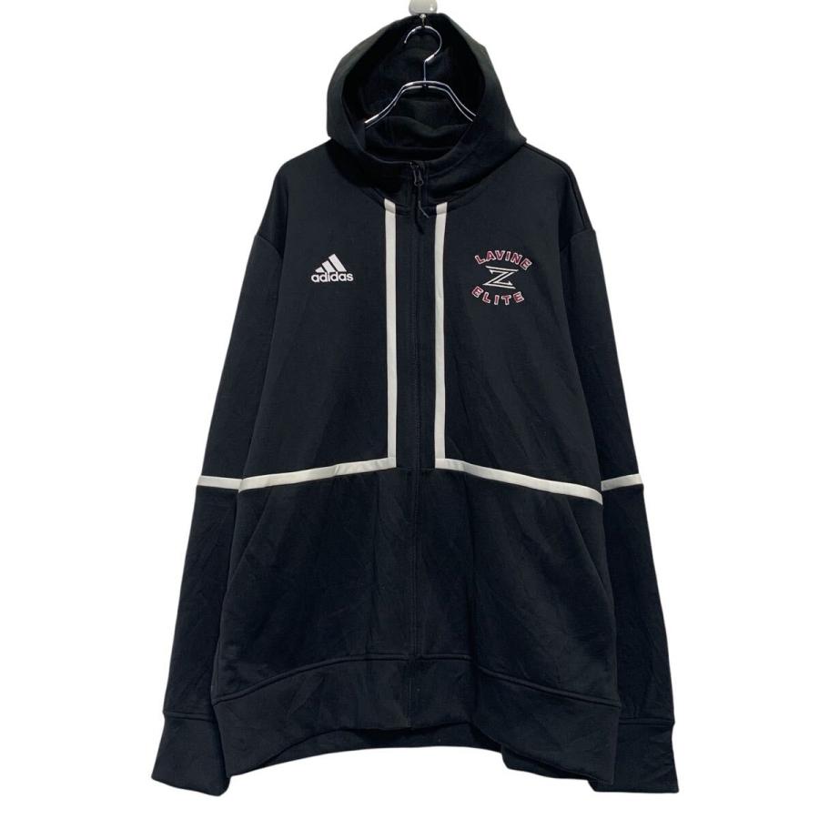 adidas ロゴジャージ XL ブラック ホワイト アディダス ジップ