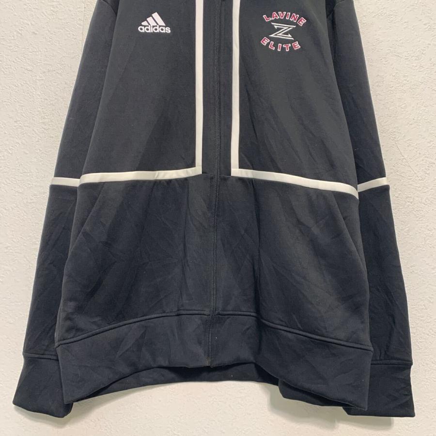 adidas ロゴジャージ XL ブラック ホワイト アディダス ジップアップ 