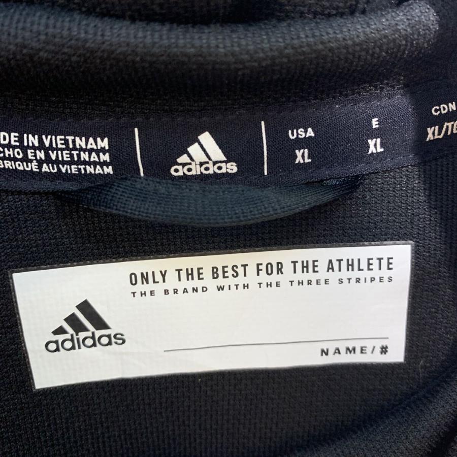 adidas ロゴジャージ XL ブラック ホワイト アディダス ジップアップ 