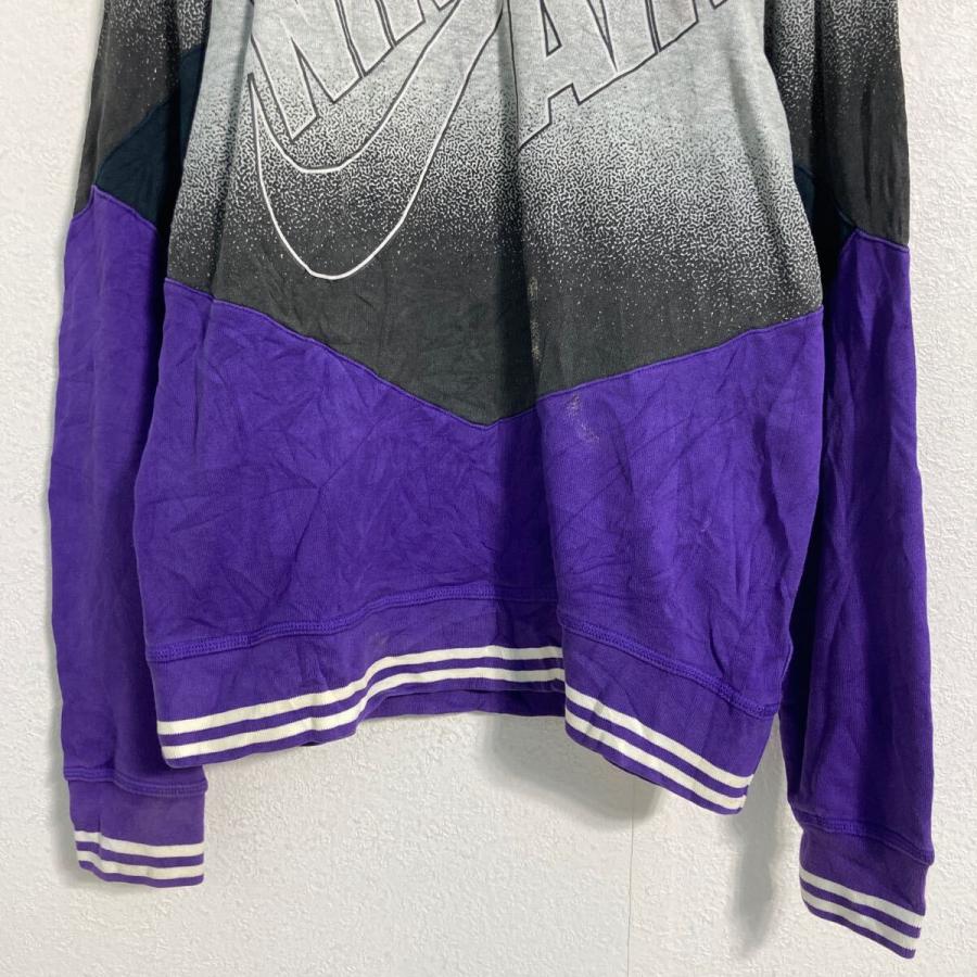 NIKE プリントスウェット トレーナー M グレー パープル ナイキ