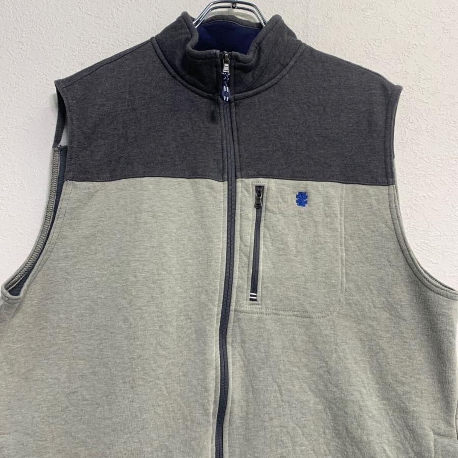 IZOD フリースベスト L ダークグレー グレー アイゾッド ジップアップ 