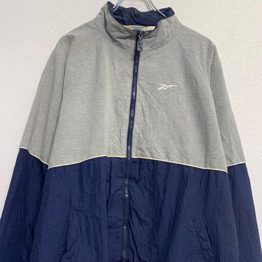 Reebok ジャケット XL グレー ネイビー リーボック ジップアップ