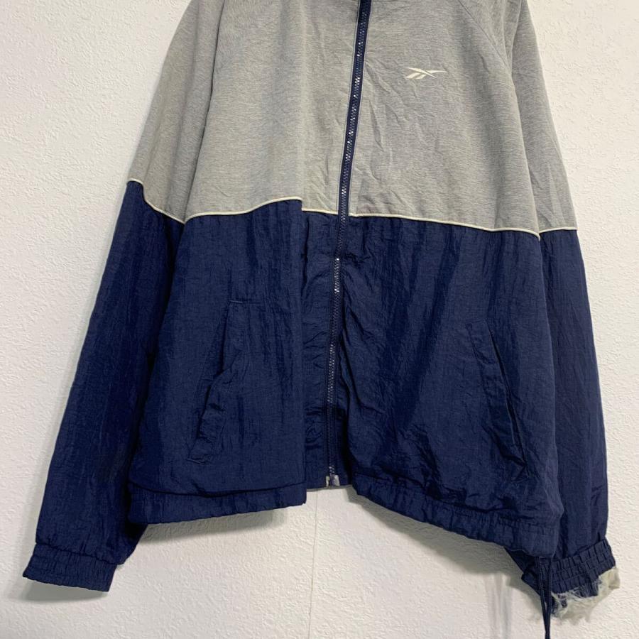 Reebok ジャケット XL グレー ネイビー リーボック ジップアップ