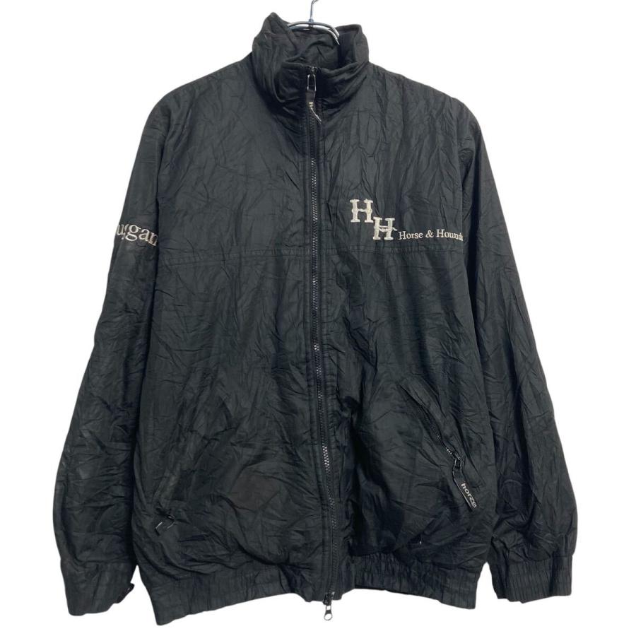 horze ナイロンジャケット S ブラック バッグプリント 袖プリント