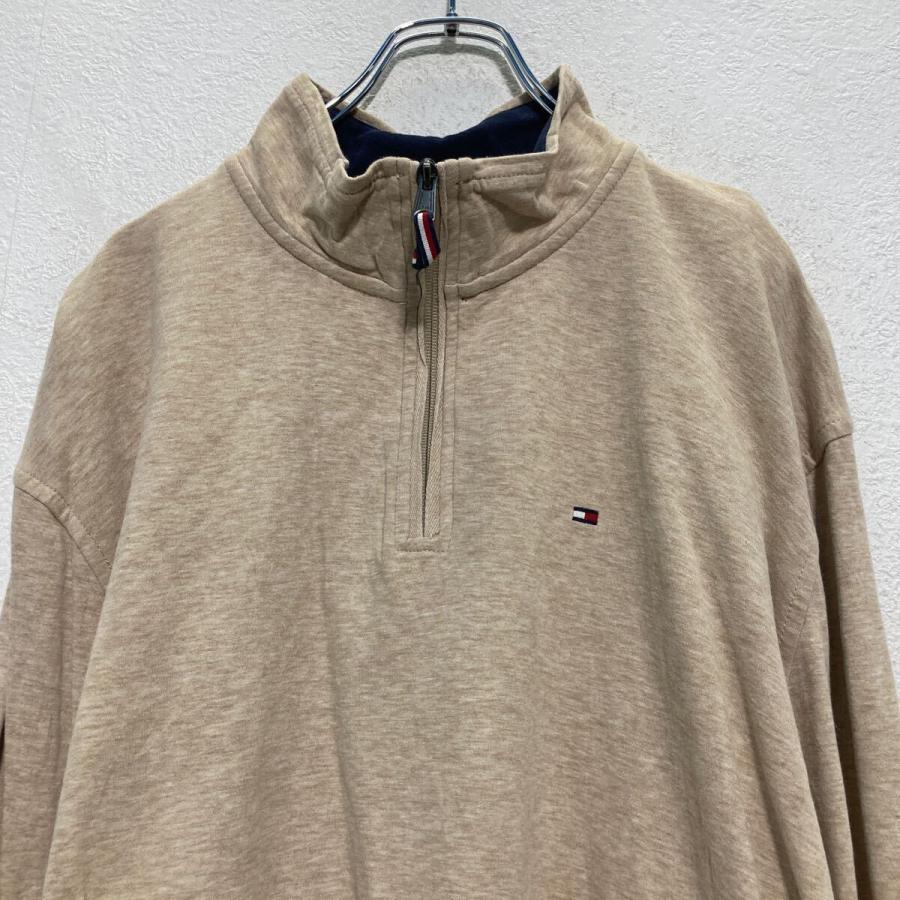 TOMMY HILFIGER ハーフジップ ロゴスウェット トレーナー XL ライト 