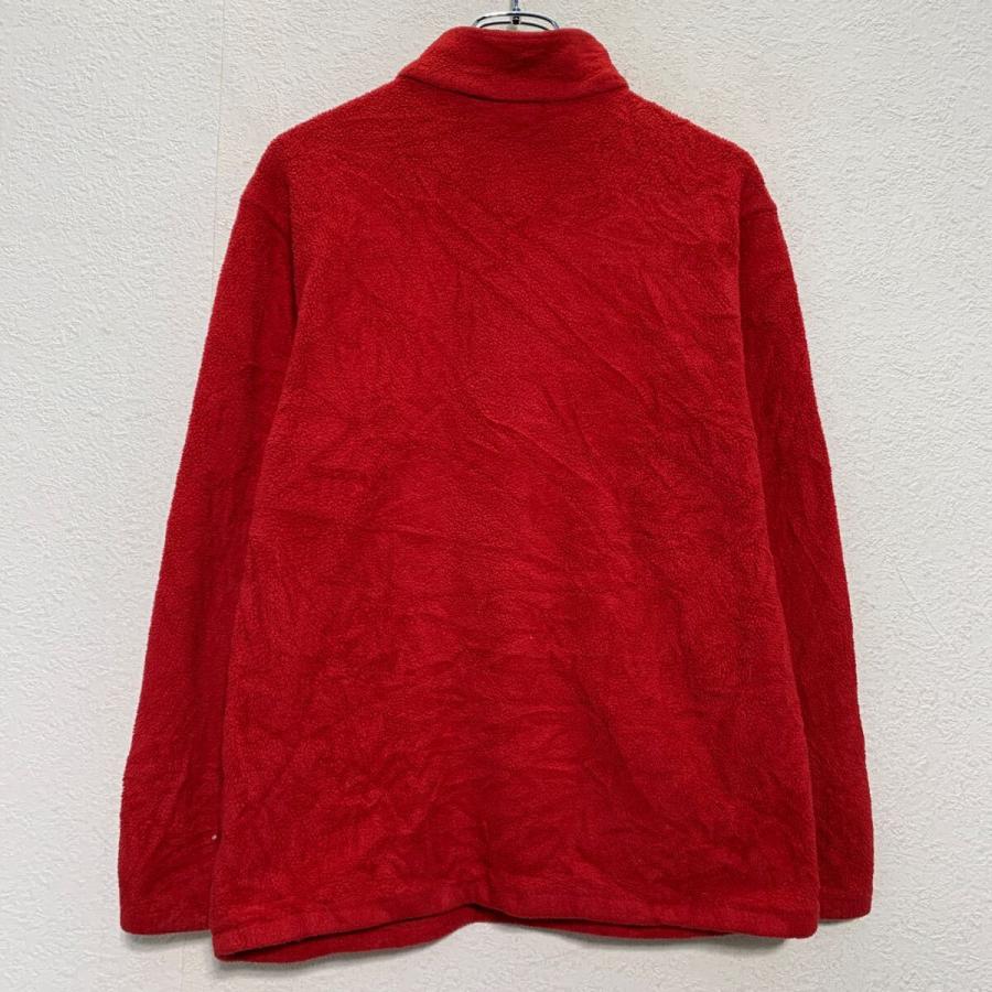 LANDS'END フリースジャケット L レッド ランズエンド ハーフジップ