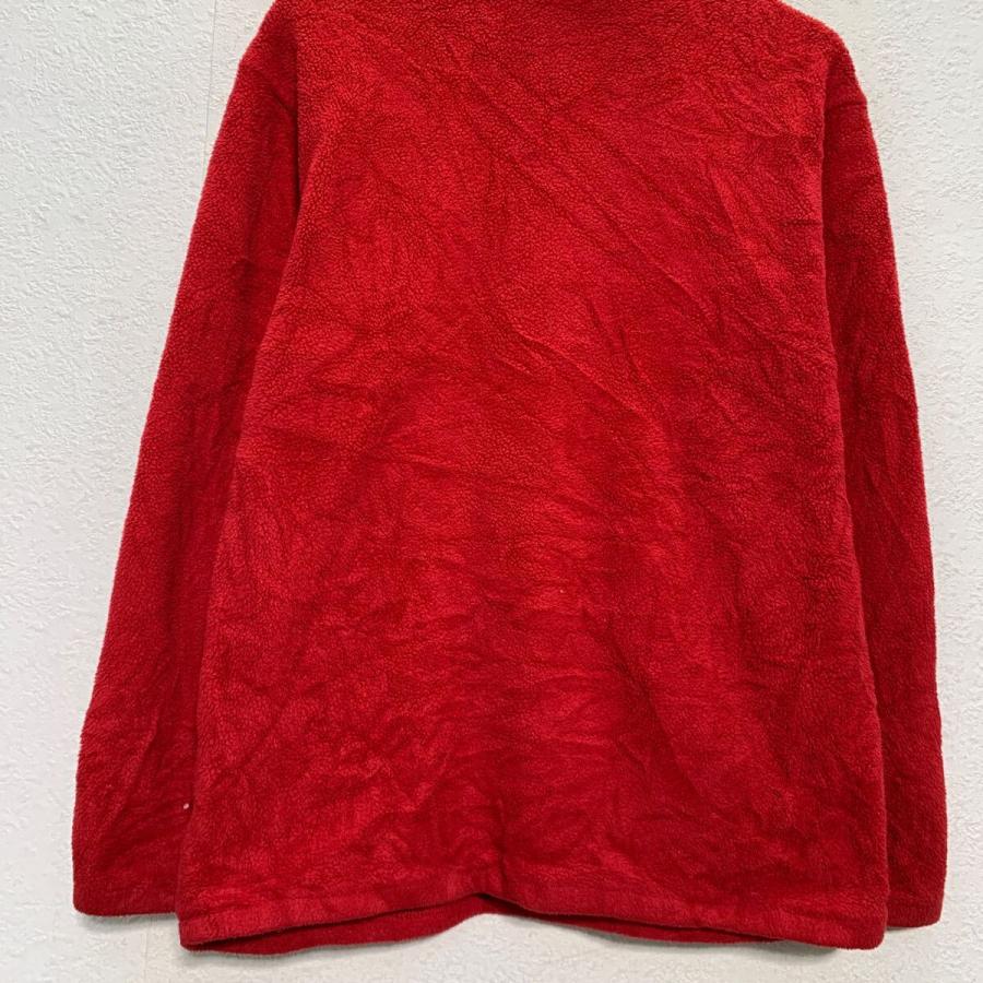 LANDS'END フリースジャケット L レッド ランズエンド ハーフジップ