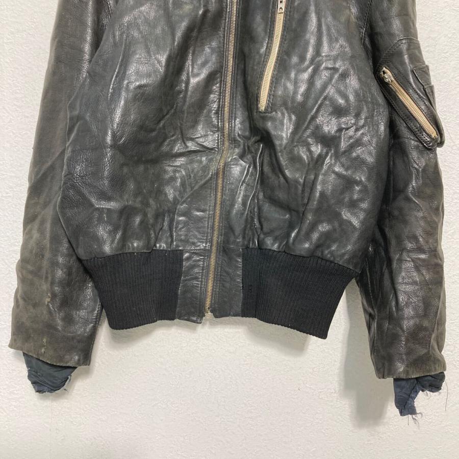ドイツ軍 レザー フライトジャケット L〜 ブラック 民間品 ミリタリー