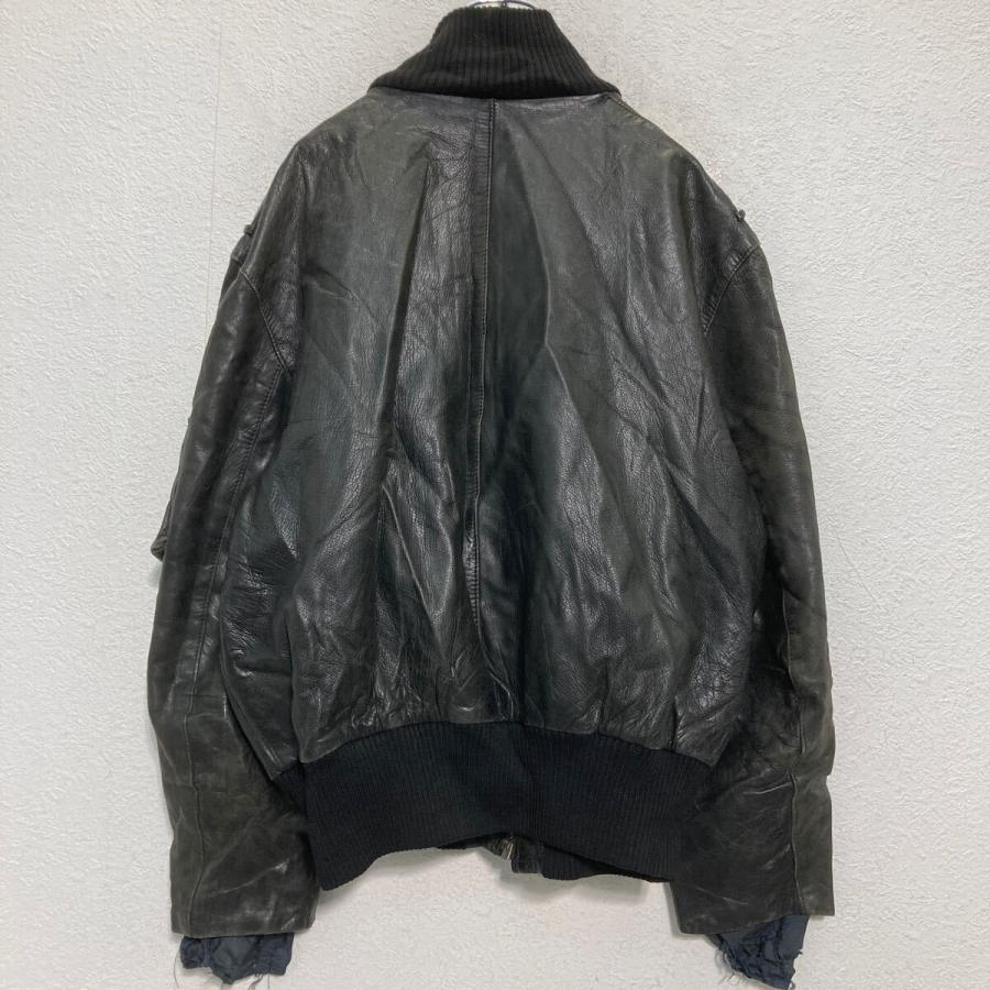 ドイツ軍 レザー フライトジャケット L〜 ブラック 民間品 ミリタリー