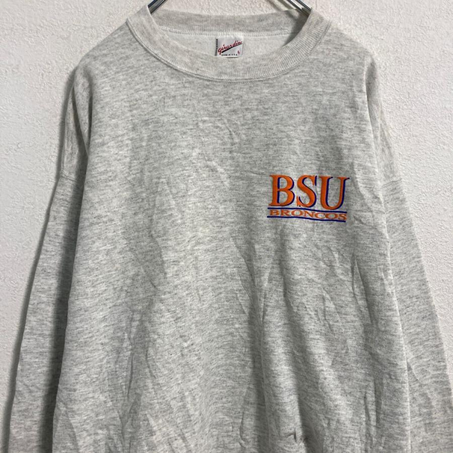 Girardin プリントスウェット トレーナー L ライトグレー オレンジ