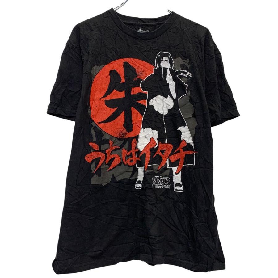 NARUTO 半袖 キャラクター Tシャツ L ブラック ナルト プルオーバー