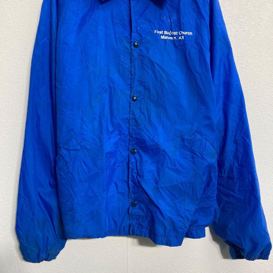 コーチジャケット XL ブルー ビッグサイズ バッグプリント スナップ