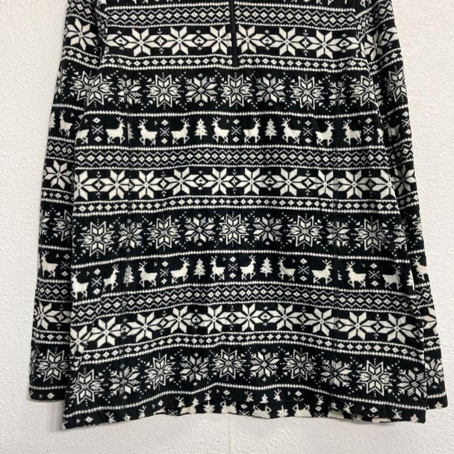 LANDS' END フリースジャケット M ブラック 総柄 アウトドア キャンプ