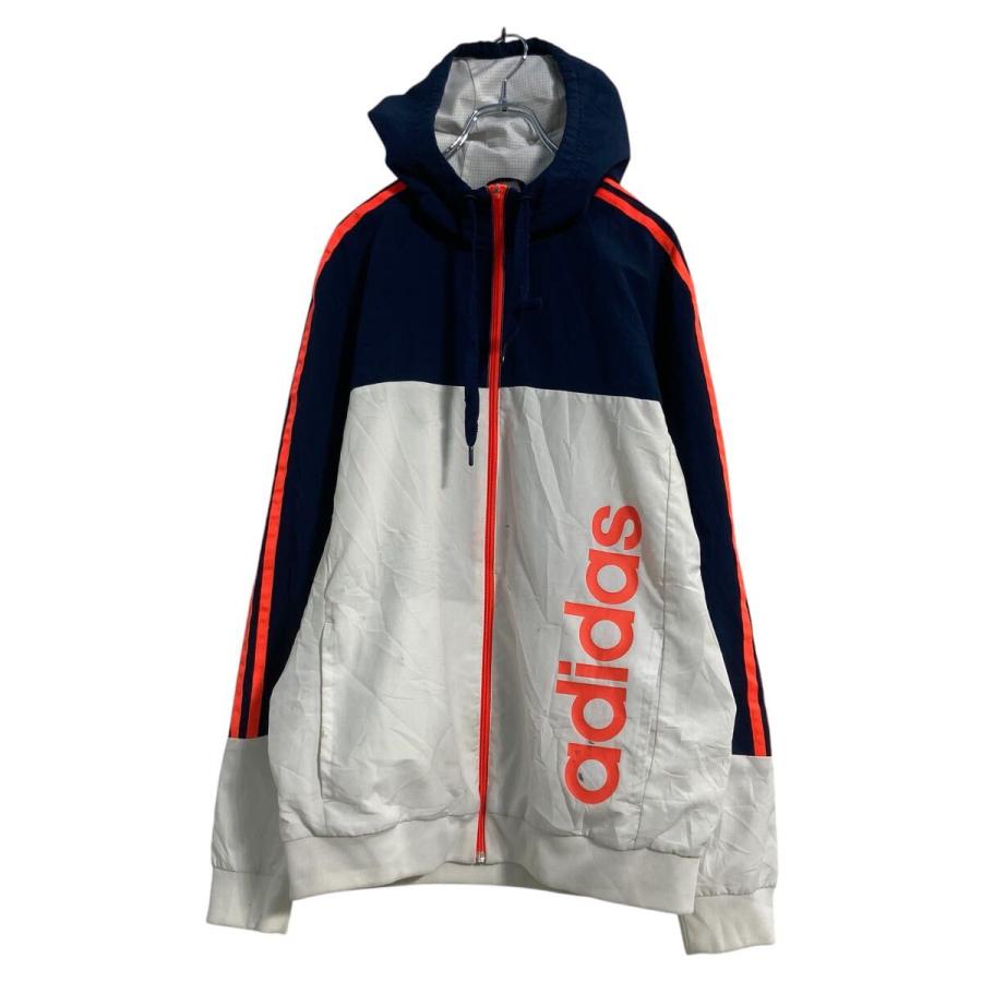 adidas ナイロンジャケット M ネイビー ホワイト アディダス パーカー 