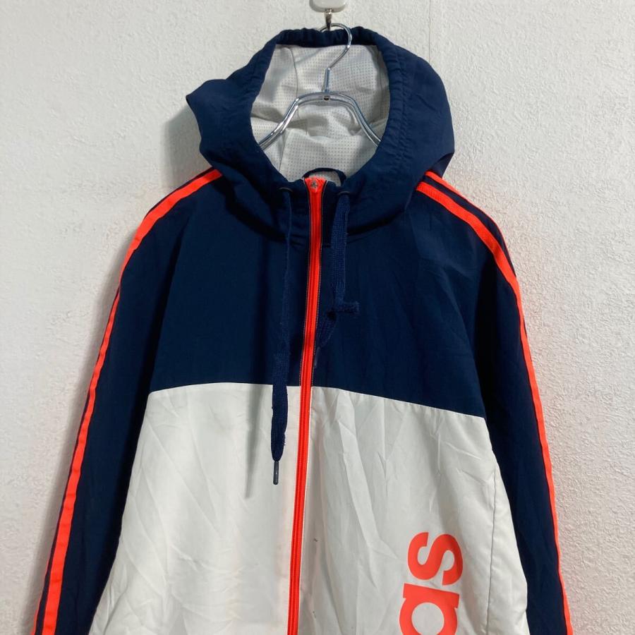 adidas ナイロンジャケット M ネイビー ホワイト アディダス パーカー 