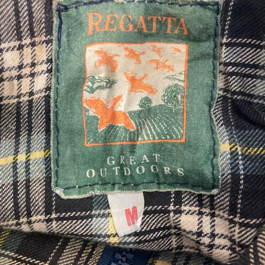 REGATTA オイルドジャケット M グレー ワックスコットン フード付 襟 
