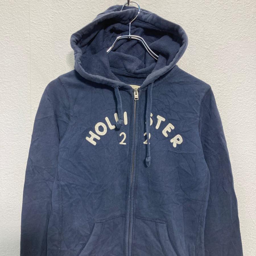 Hollister ロゴスウェット パーカー ネイビー レディース M ホリスター