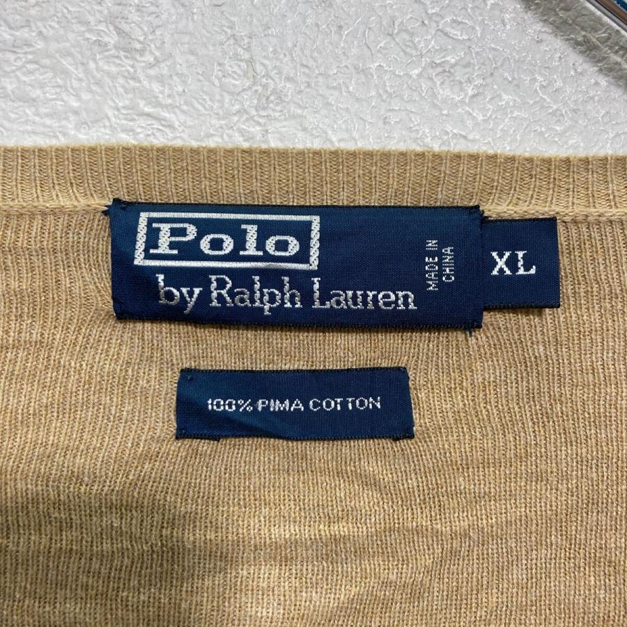 POLO RALPH LAUREN コットン ニット セーター XL ベージュ ポロラルフ