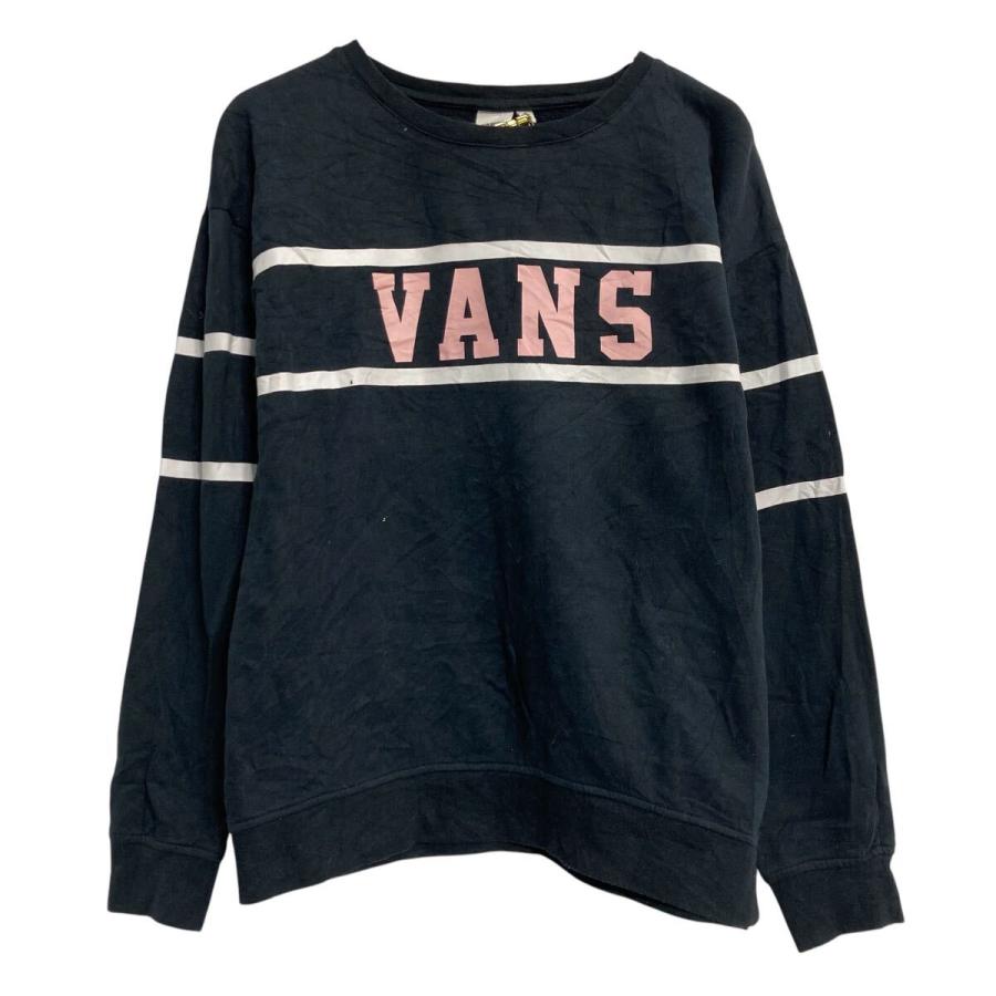 VANS ロゴスウェット トレーナー バンズ ブラック 袖プリント プル 