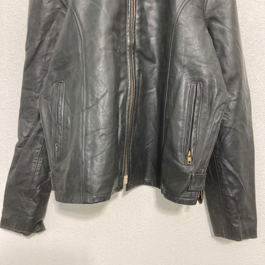 レザー シングルライダースジャケット 3XL〜 ブラック USA製 ビッグ