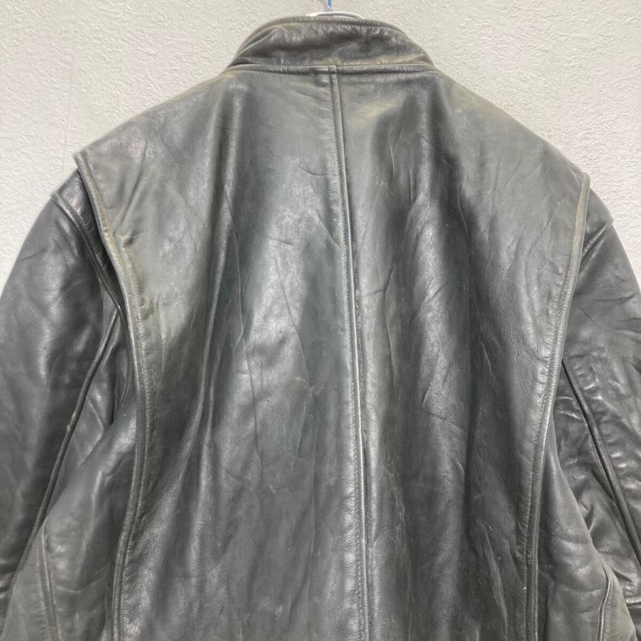 レザー シングルライダースジャケット 3XL〜 ブラック USA製 ビッグ