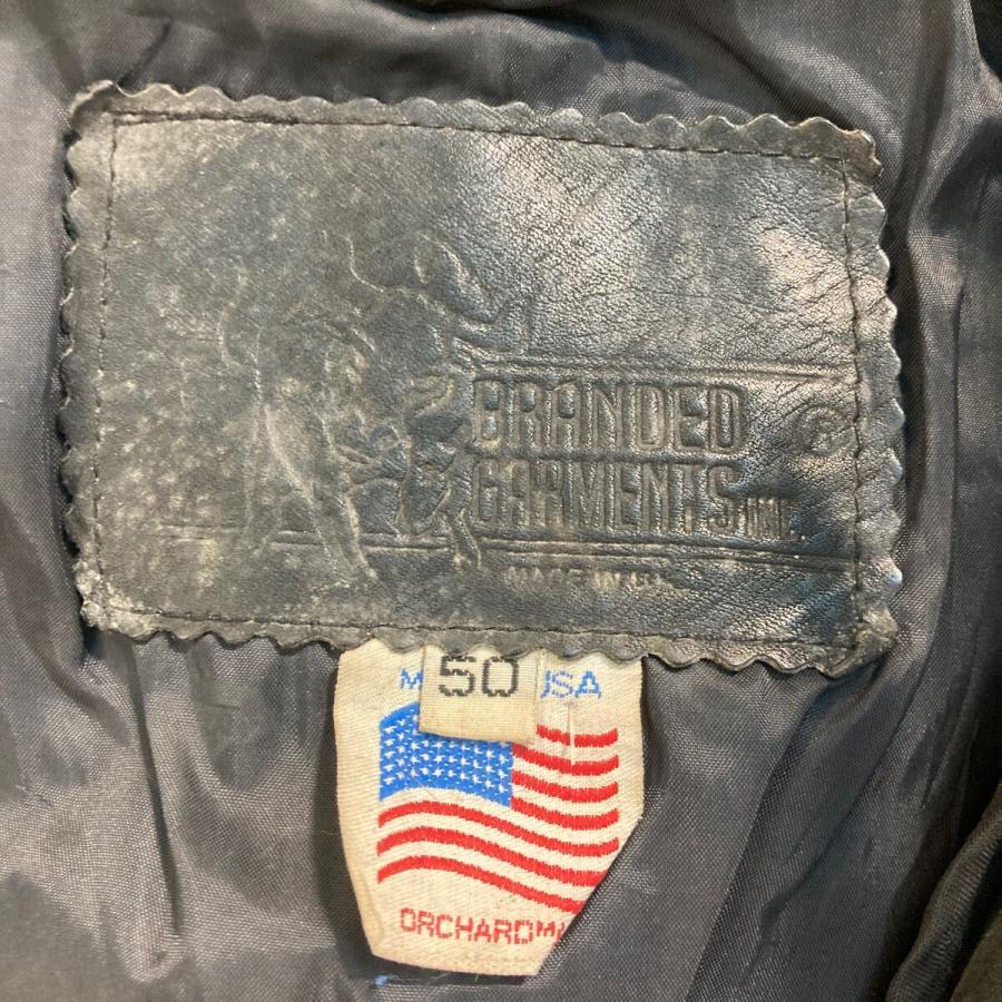 レザー シングルライダースジャケット 3XL〜 ブラック USA製 ビッグ