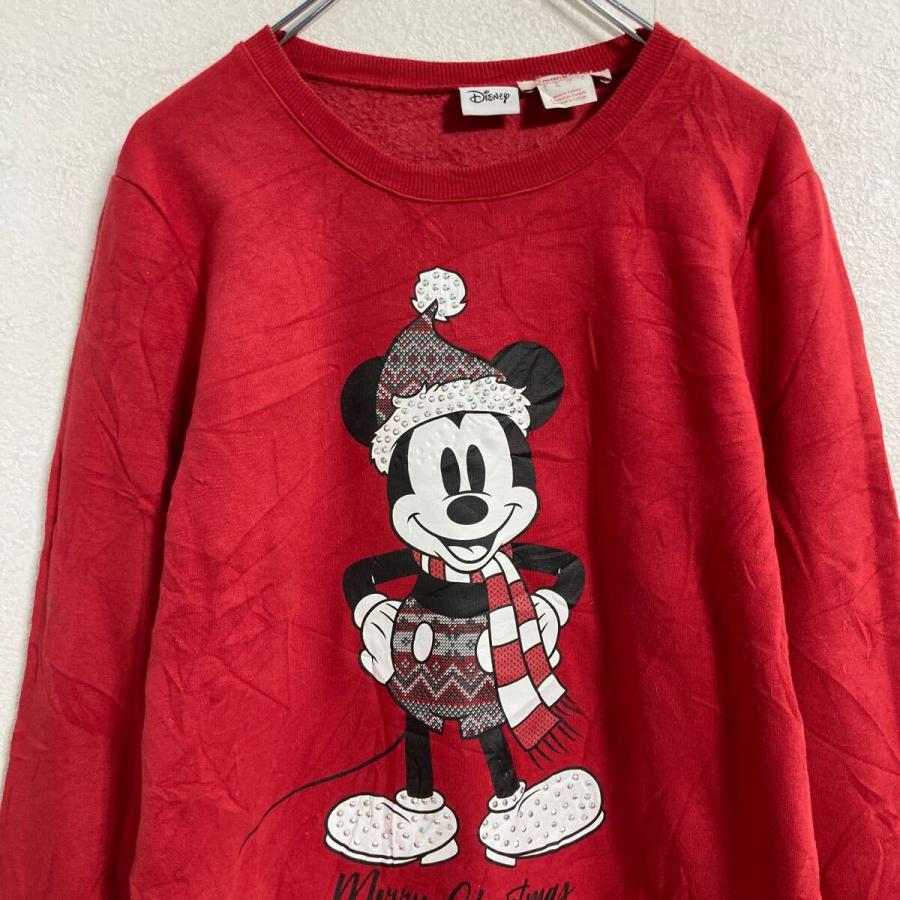 Disney キャラクタースウェット トレーナー レディース L レッド 