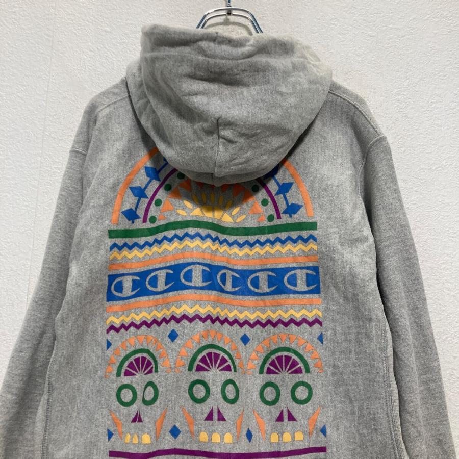 Champion プリントスウェット パーカーS グレー チャンピオン バック