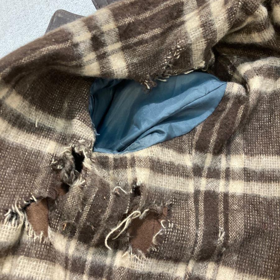 ❣️sale❣️イギリス　アンティーク　ビンテージ　ウェルシュブランケット　雅姫 GVF レザー コルビジェジャケット M〜 ブラウン 裏ブランケット 〜70's