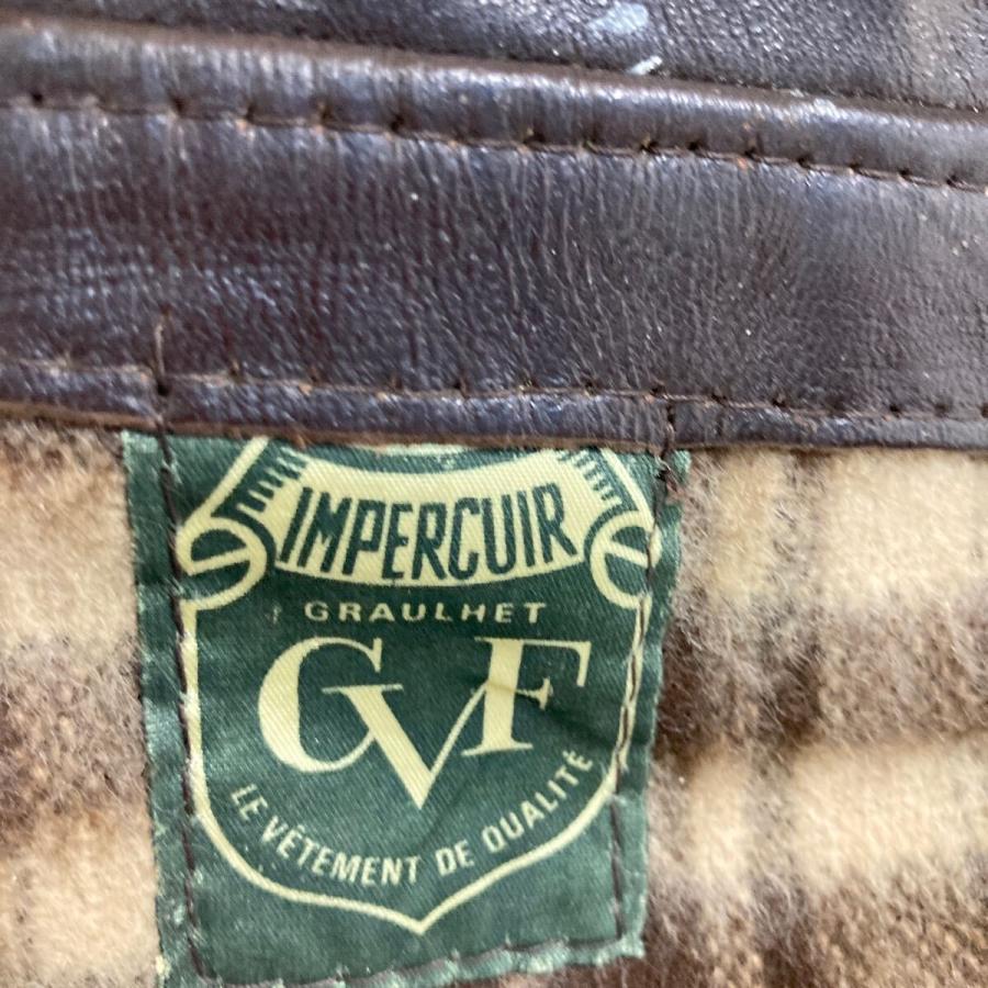 GVF レザー コルビジェジャケット M〜 ブラウン 裏ブランケット 〜70's
