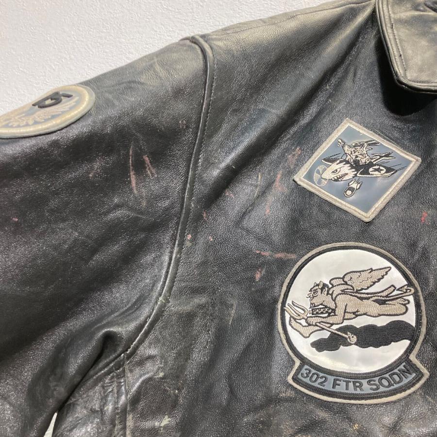 AVIREX レザー フライトジャケット 5XL ブラック USA製 ビッグサイズ