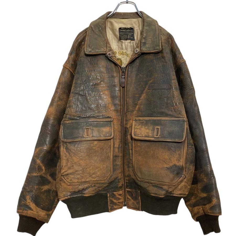 AVIREX G-1タイプ レザー フライトジャケット L〜 ブラウン 海軍航空隊