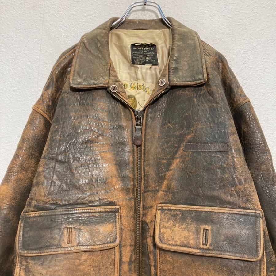 AVIREX G-1タイプ レザー フライトジャケット L〜 ブラウン 海軍航空隊